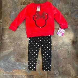 Disney Minnie Velvet Sequin Sweatshirt with Leggings